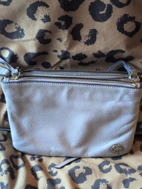 Vince Camuto Pebbled Leather Crossbody Bag in Light Blush with Gold Accent